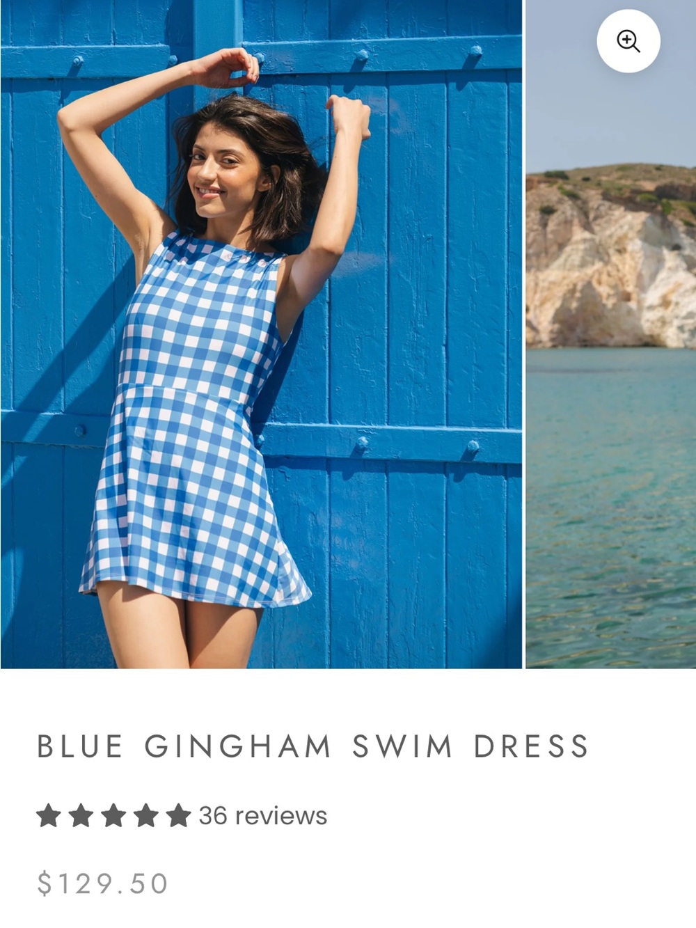 Lime Ricki Blue Gingham Swim Dress